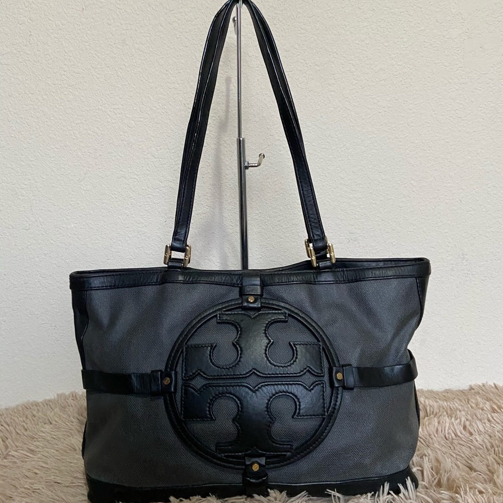 Tory Burch Holly East-West Canvas/Leather Tote Bag